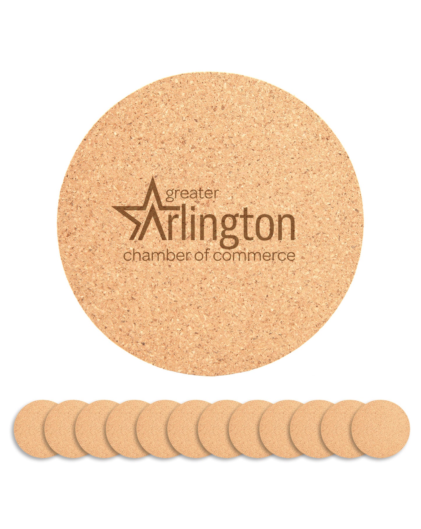 4" Round Cork Coasters - A Baker's Dozen