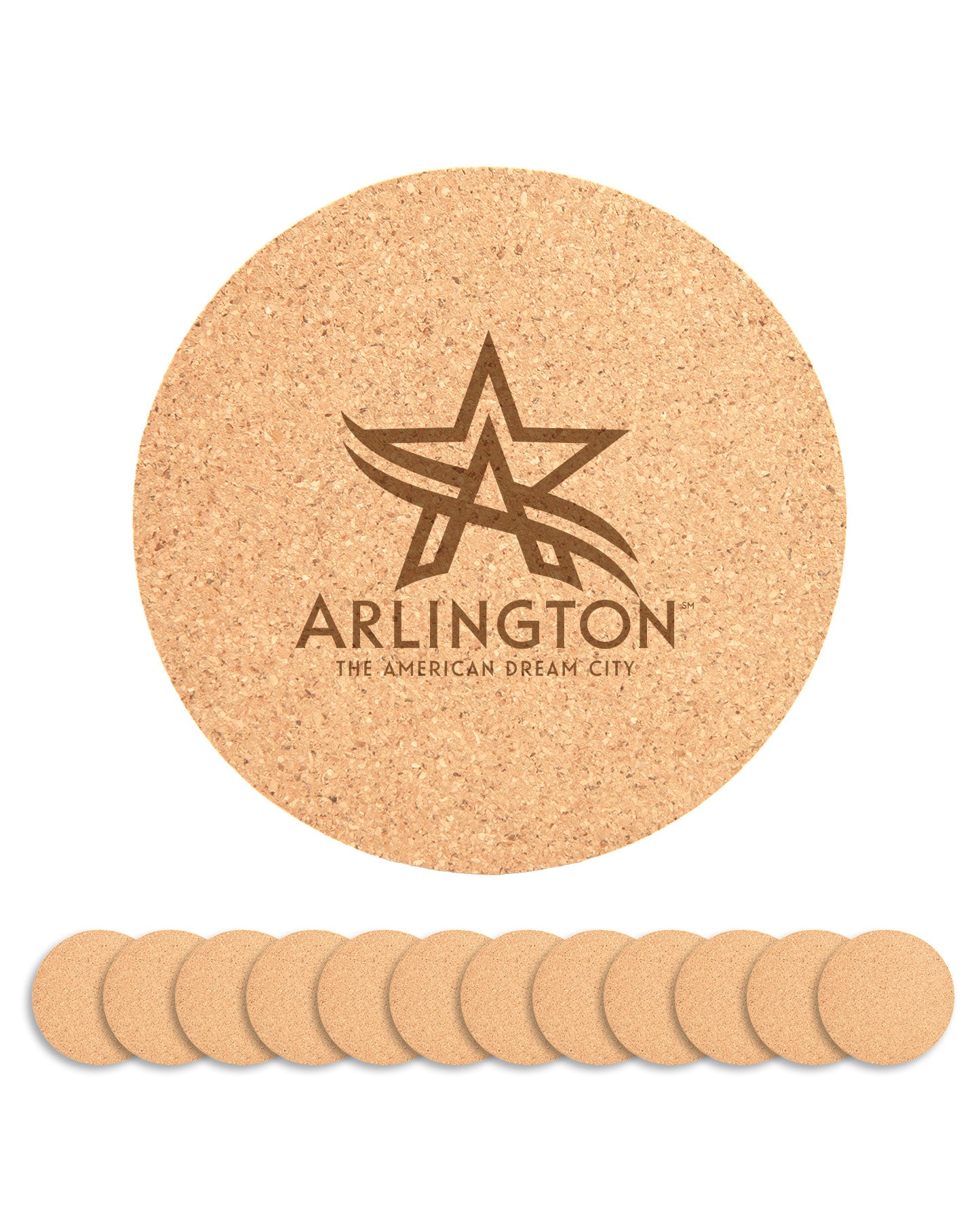 4" Round Cork Coasters - A Baker's Dozen