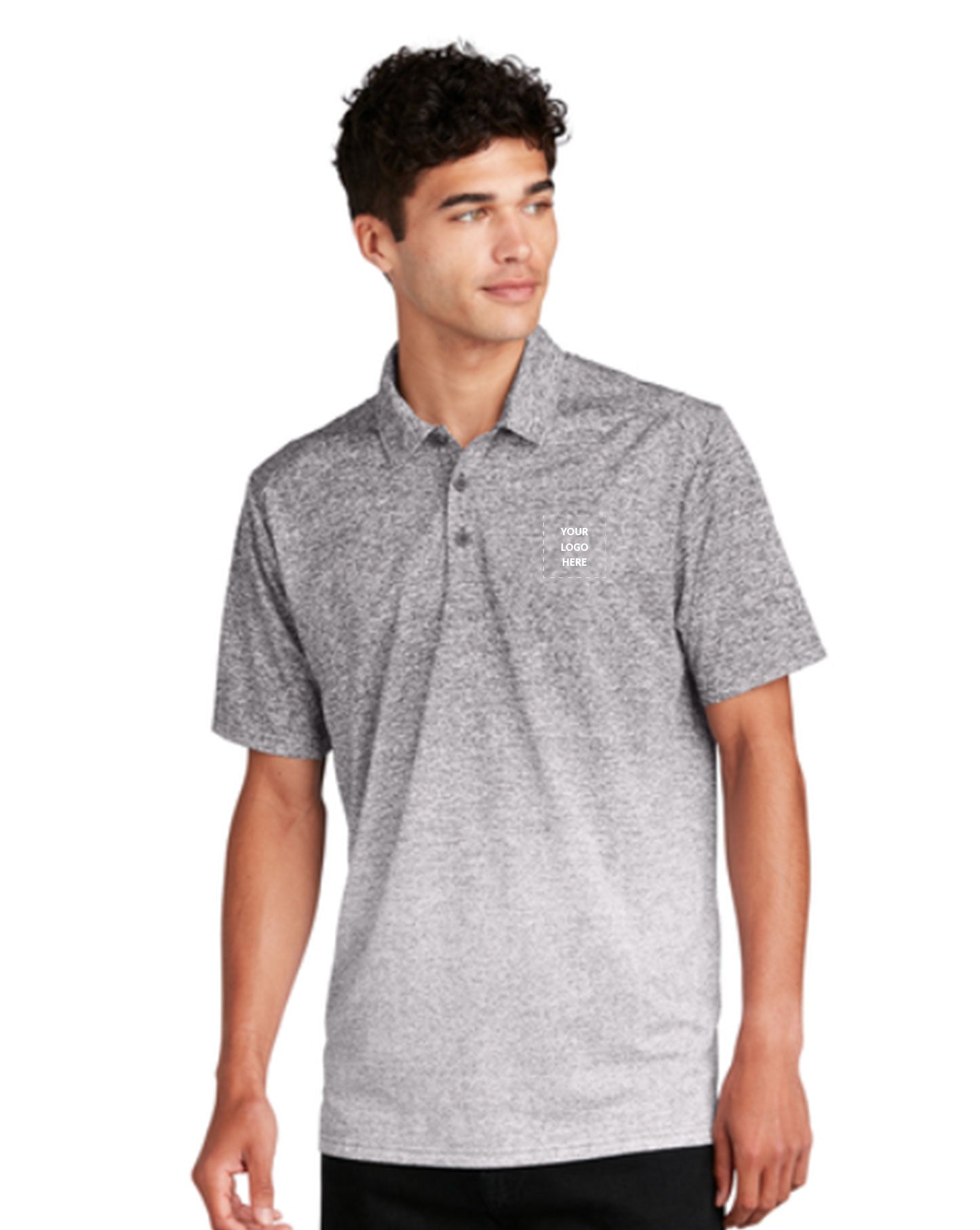 Sport-Tek Ombre Heather Polo